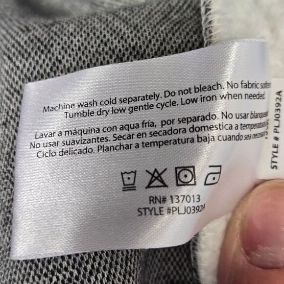 Peace & Pearls Plaid Print Fleece Lined Cardigan Sweater Sz L - Picture 5 of 6